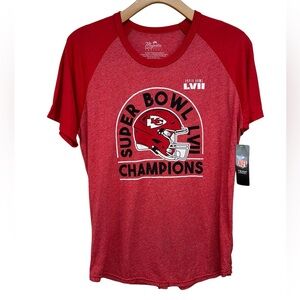 Majestic Threads Kansas City Chiefs Short Sleeve Raglan Tee Mens Large